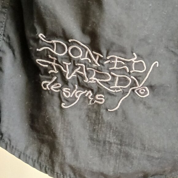 Vintage Christian Audigier Ed Hardy Love Kills Slowly Button Down Shirt Black M - Picture 6 of 8